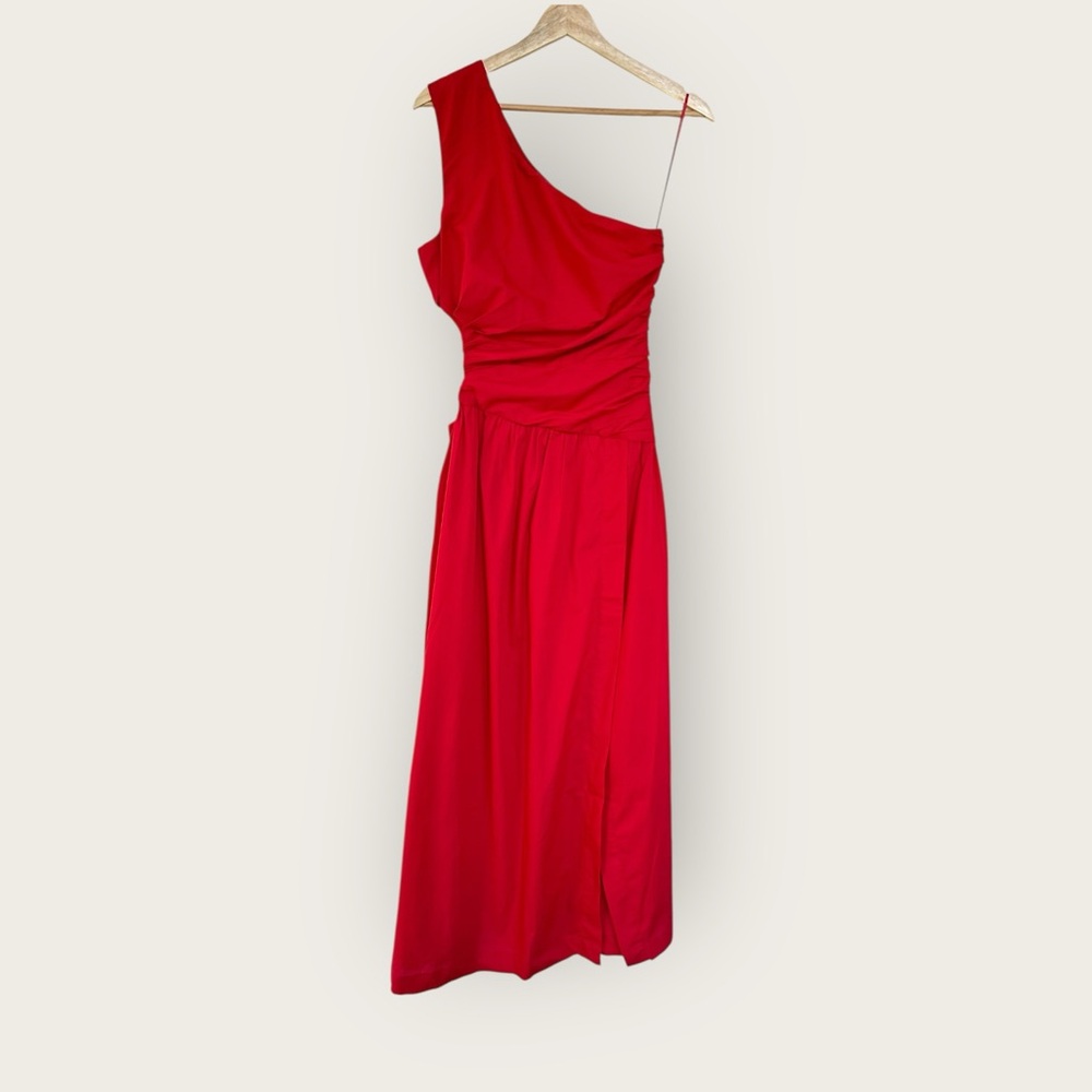 Abercrombie Red Maxi Dress – One Shoulder Side Cut Out Red Size S Tall